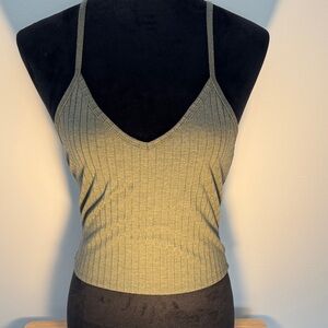 2 Pack Bozzolo Olive Green and Black Ribbed Camisole